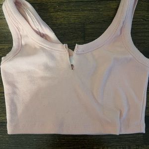 graffiti baby pink v cut tank